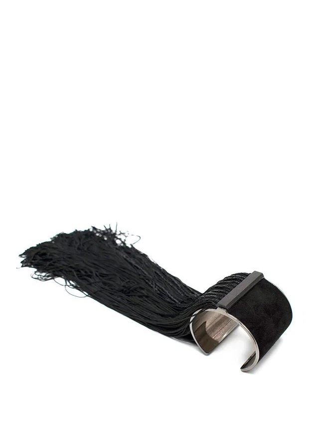 Tom Ford Black Suede Tassel Cuff Bracelet in Black Suede from HEWI
