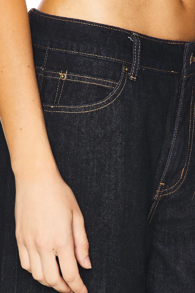LIONESS Top Model Cuffed Jeans in Dark Denim, photo 6 of 6 from REVOLVE (Canada)
