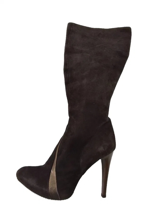 Diesel Archival Y2K Brown Suede Metallic Platform Stiletto Boots 6/39 in Brown Suede from Oxfam Online Shop