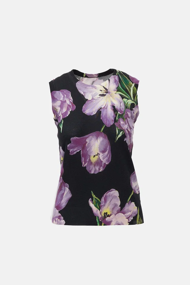 Dolce & Gabbana Cashmere & Silk Jersey Tank Top in Silk from VSP Consignment
