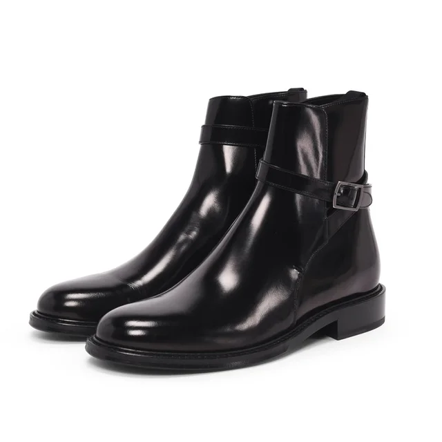 Saint Laurent Hi-Shine Army Ankle Boots 39 in Black from Blue Spinach