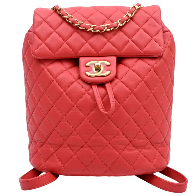 Chanel 2019年頃製 マトラッセステッチCCターンロックバックパック コーラルピンク from VINTAGE QOO TOKYO