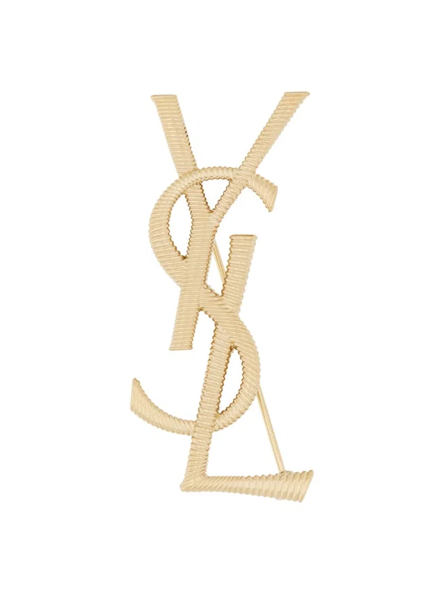 Saint Laurent Cassandre Brooch — Gold Brass Brooches & Pins in Gold from HEWI