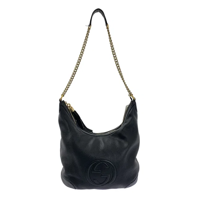 Gucci Soho Interlocking G Chain Shoulder Bag Black in Black from The Reluxe