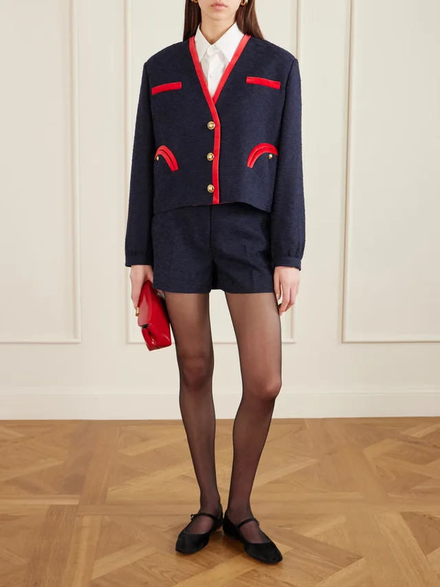BLAZÉ MILANO Riviera cotton-blend tweed jacket in Blue, photo 2 of 2 from NET-A-PORTER (Canada)