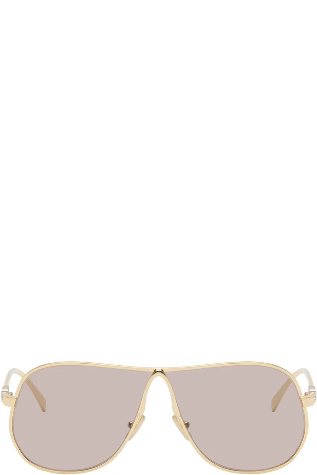 Miu Miu Eyewear Gold Metal Aviator Sunglasses from SSENSE, photo 1 of 1