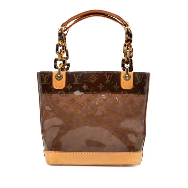Brown Louis Vuitton Monogram Cabas Sac Ambre PM Tote Bag in Brown Leather from Designer Revival