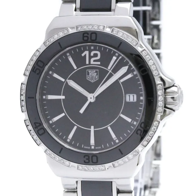 TAG Heuer Formula 1 Diamond Steel Quartz Ladies Watch WAH1212 Polished in Black Ceramic from Elady