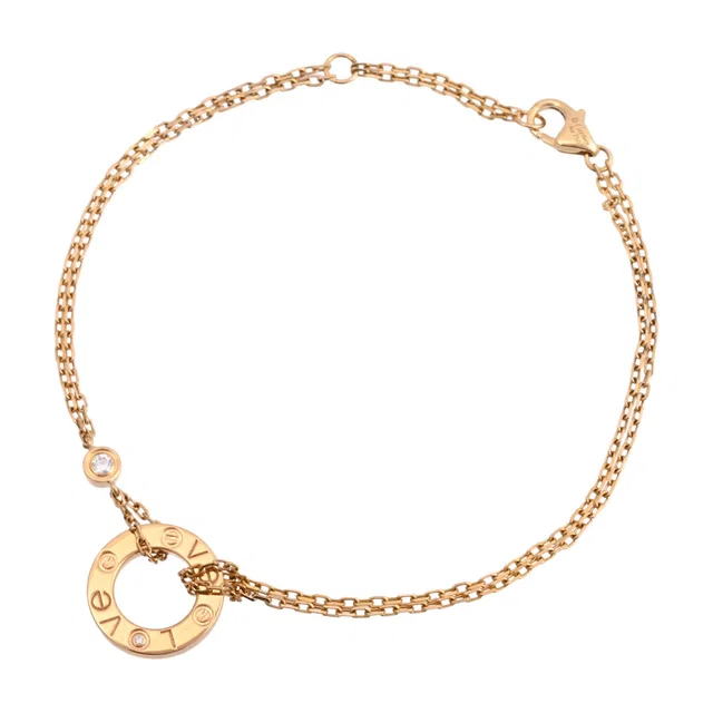 Cartier 18K Diamond Love Circle Bracelet, Yellow Gold in Yellow from VINTAGE QOO TOKYO