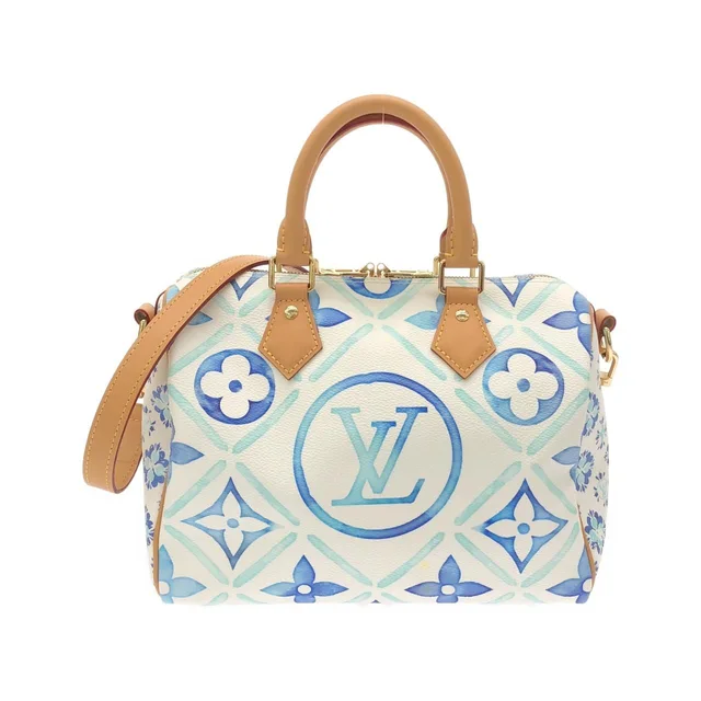 Louis Vuitton Monogram Tile Speedy Bandouliere 25 Boston Bag in Coated canvas from The Reluxe
