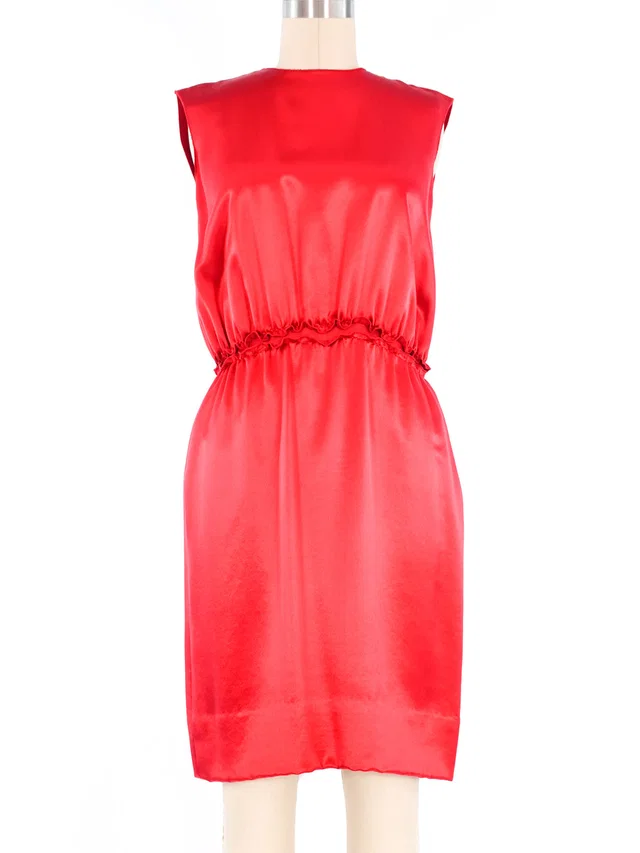 Lanvin Red Silk Sleeveless Dress in Red Silk from Arcade Vintage