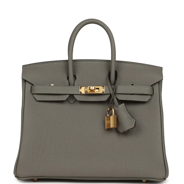 Hermès Birkin 25 Gris Meyer Togo Gold Hardware in Grey Togo leather from Madison Avenue Couture