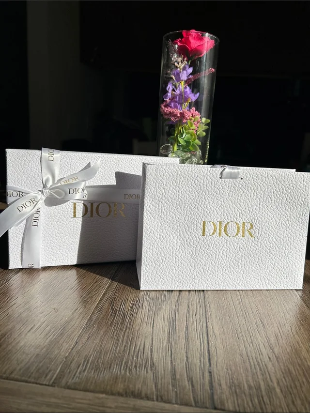 Dior White And Gold Textured Gift Box & Bag Set in gold|white from Poshmark