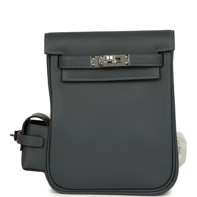 Hermès Mini Kelly Jump Backpack Gris Misty Swift Palladium Hardware in Grey Swift leather from Madison Avenue Couture
