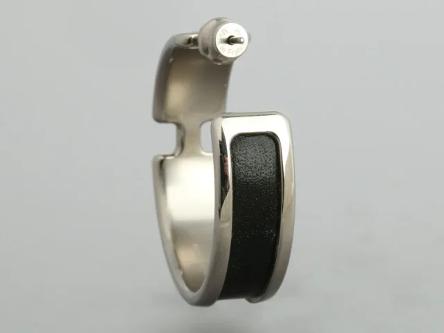 Hermès Olympe Earrings in Black Leather from Ann's Fabulous Finds, photo 4 of 5