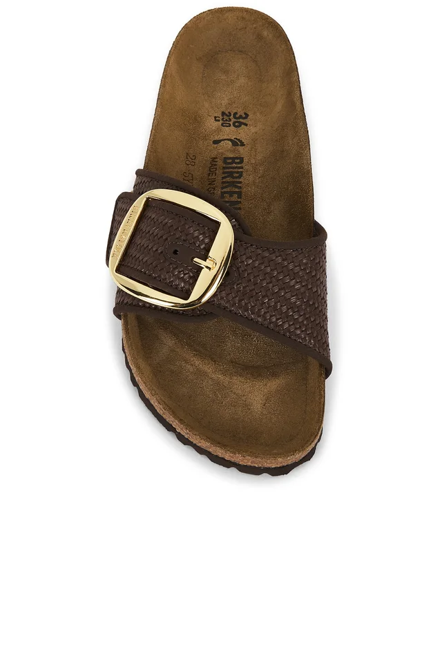 BIRKENSTOCK Madrid Big Buckle Raffia Sandal in Carafe, photo 4 of 5 from REVOLVE (Canada)