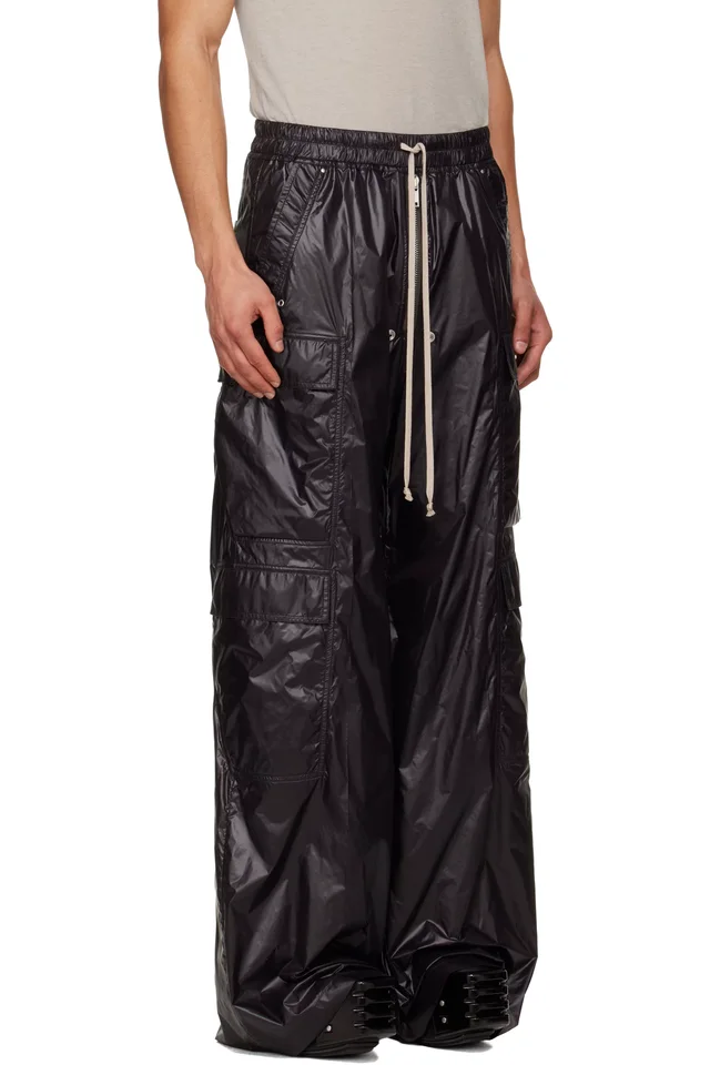 Rick Owens Black Temple Cargobelas Cargo Pants, photo 2 of 3 from SSENSE