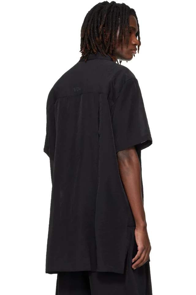 Y-3 Black Short Sleeve Shirt, photo 3 of 4 from SSENSE