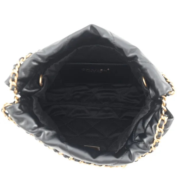 Chanel CHANEL22 ChainShoulder Bag BlackAS3980 Shiny Calf Leather Size Mini in Calfskin from GALLERY RARE, photo 6 of 14