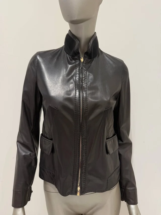 Loro Piana Reversible Brown/Black Jacket - It 40 in gold|red|brown|neutral|black Leather from Poshmark