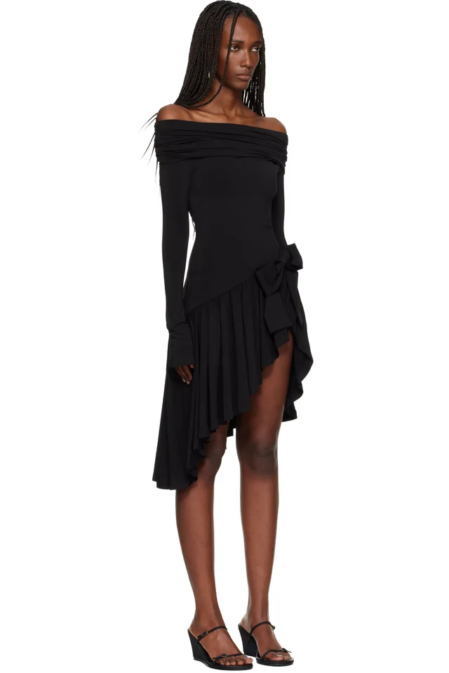 GUIZIO Black Lola Minidress, photo 2 of 4 from SSENSE