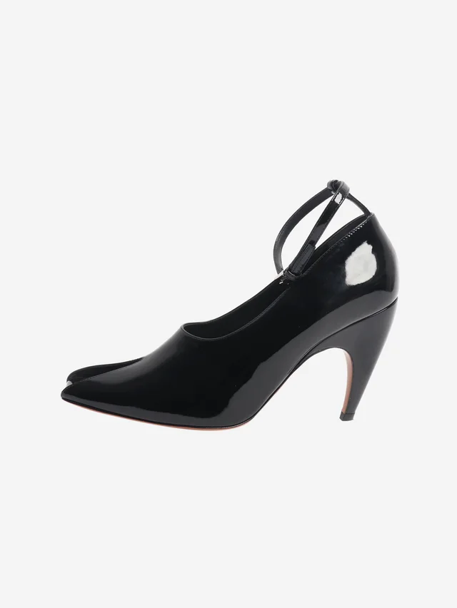Alaïa Black patent ankle-strap Shark pumps - size EU 40 in Black Patent leather from Sign of the Times