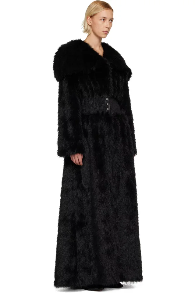 Nicklas Skovgaard SSENSE Exclusive Black Lily Faux-Fur Coat, photo 2 of 4 from SSENSE