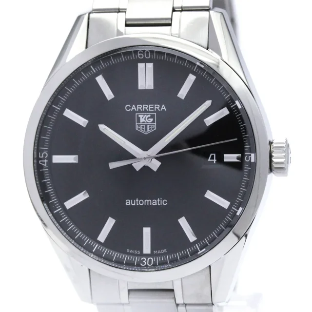 TAG Heuer Carrera Calibre 5 Steel Automatic Mens Watch WV211B Polished in Black from Elady