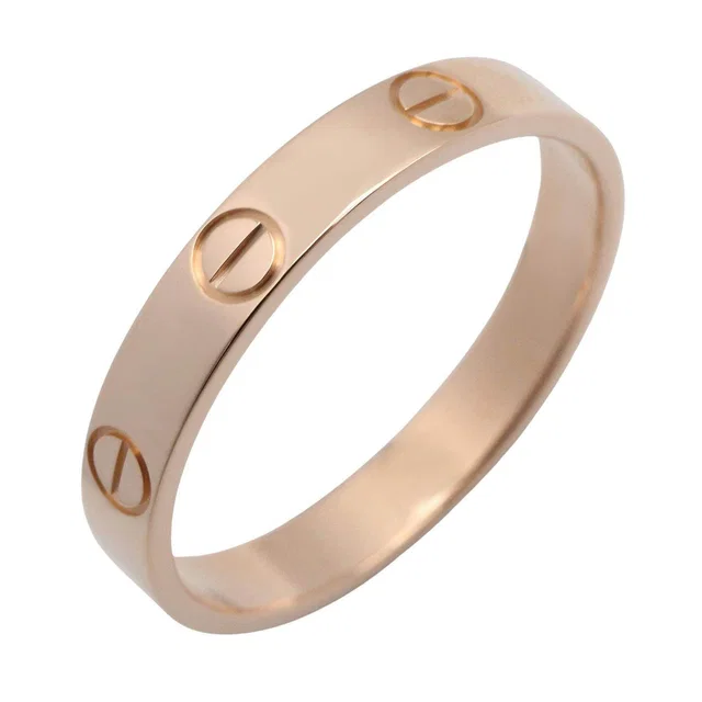 Cartier Mini Love Au750 Pink Gold Ring Size 17 in Pink from LuxUness