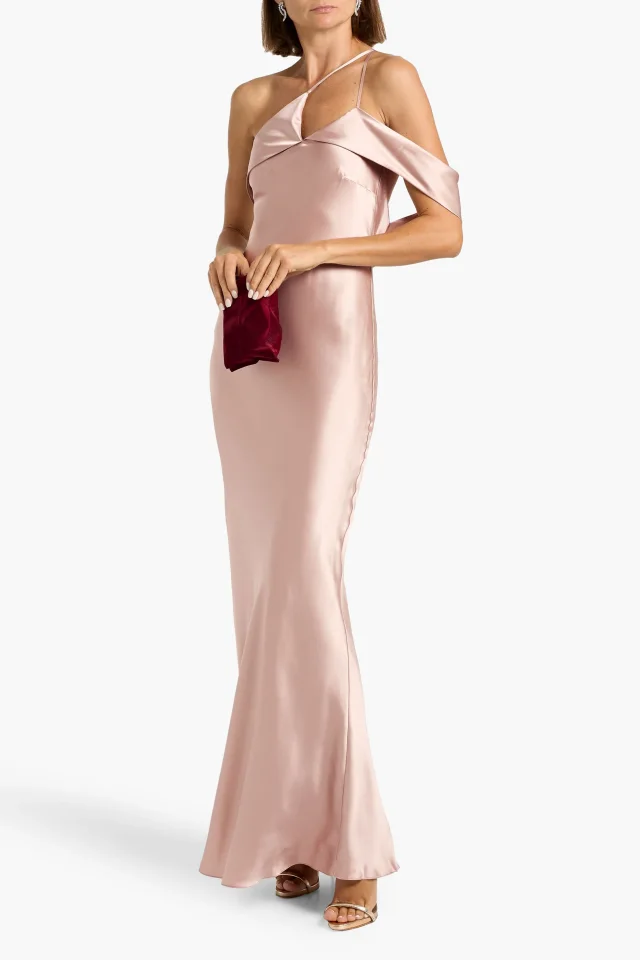 Michelle Mason One-shoulder silk-satin gown, photo 2 of 5 from THE OUTNET