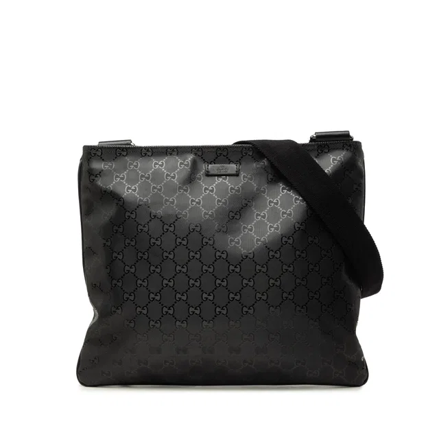 Black Gucci GG Imprime Crossbody in Black Coated canvas from Designer Revival