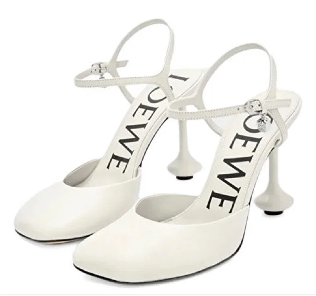 Loewe Toy Leather Heeled Shoes 38 White in White Leather from HEWI