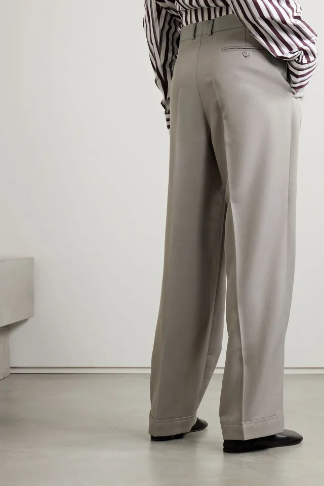 Bettter Asymmetric Pleated Wool-Blend Straight-Leg Pants, photo 3 of 4 from THE OUTNET