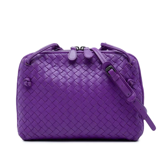 Purple Bottega Veneta Nappa Intrecciato Nodini Crossbody in Purple Nappa leather from Designer Revival