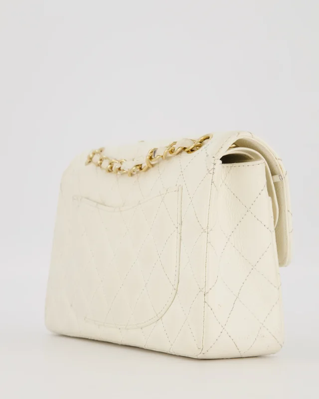 Chanel Vintage White Small Classic Double Flap Bag in White Caviar leather from Sellier, photo 13 of 20