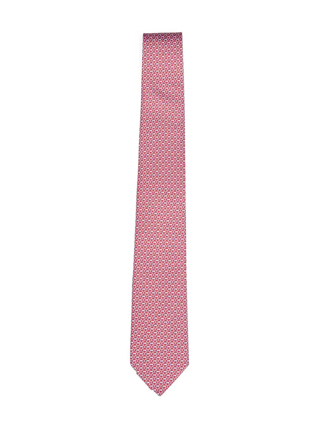 Ferragamo Silk Twill Gancini Necktie — Red Neckties in Red Silk from HEWI
