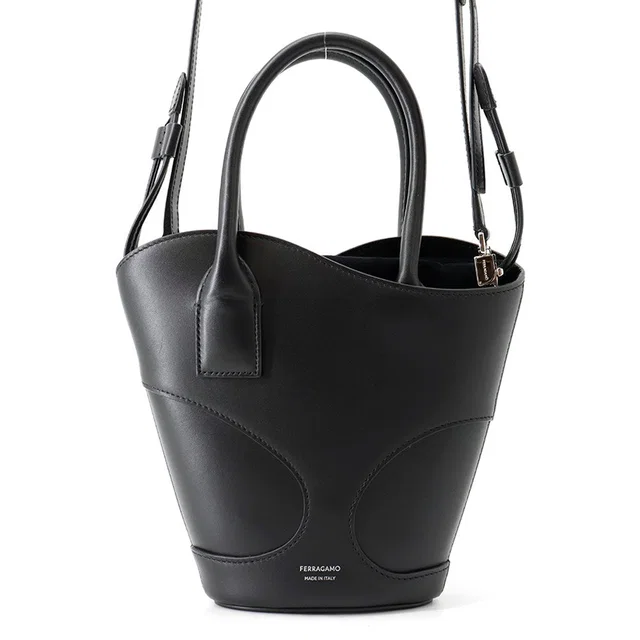 Ferragamo Cutout 2-Way Bag Black215933 768959 Calf Leather Size S in Calfskin from GALLERY RARE