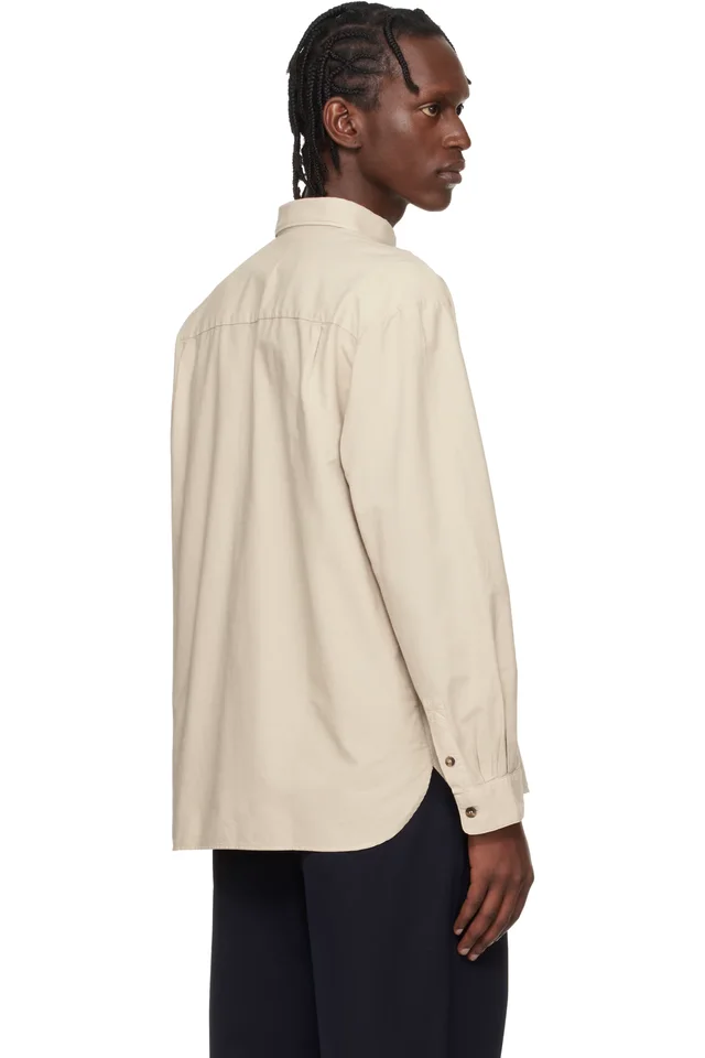 A.P.C. Beige Mateo Logo Shirt, photo 3 of 4 from SSENSE