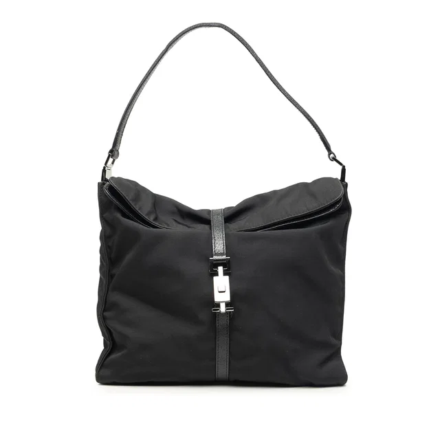 Black Gucci Nylon Jackie Shoulder Bag in Black Nylon from Designer Revival