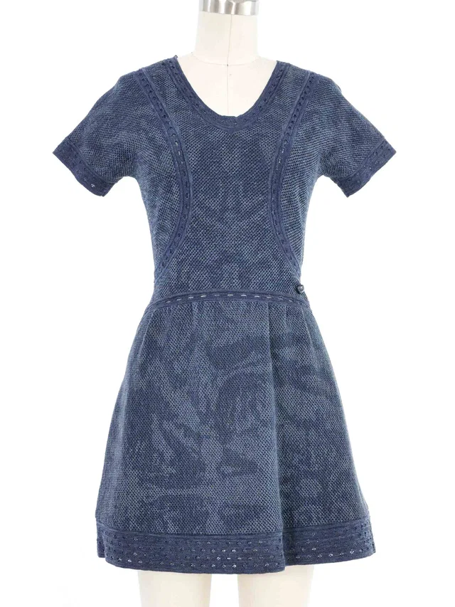 Chanel Indigo Compact Knit Dress from Arcade Vintage