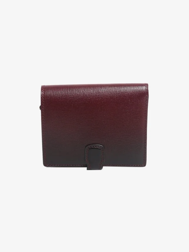 Delvaux Burgundy Ombre Léonce Compact Wallet in red Goatskin from Grailed