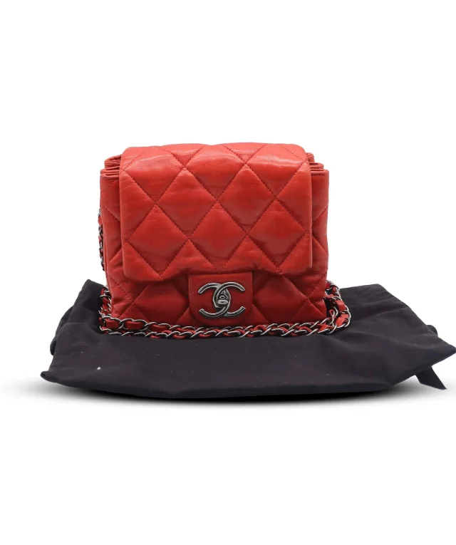 Chanel Quilted Lambskin Flap Red in Red Lambskin from Luxury Promise, photo 11 of 11
