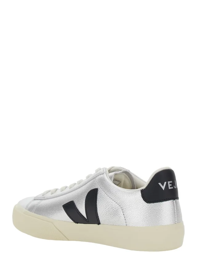 VEJA Sneaker 'Campo' with Contrast Heel with Lettering Logo and Logo Patch on the Side in Metallic Leather Unisex in 100% Organic Traced leather, photo 4 of 6 from Gaudenzi Boutique