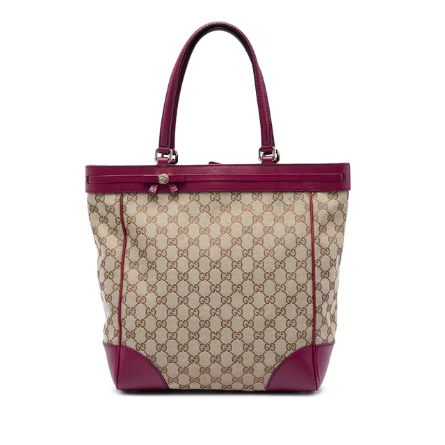 Beige Gucci GG Canvas Mayfair Tote in Beige Canvas from Designer Revival