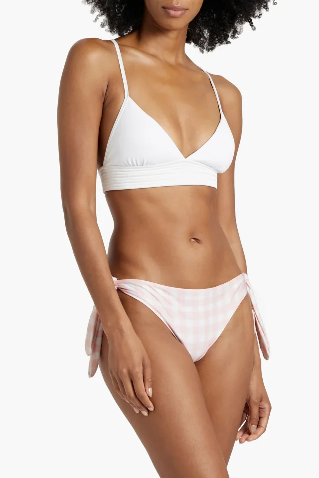 Agua by Agua Bendita Mila Gingham Low-Rise Bikini Briefs, photo 2 of 5 from THE OUTNET