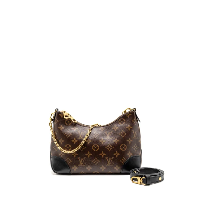 Louis Vuitton Boulogne PM monogram Canvas/Leather Black GHW in Black Coated canvas from EMIER