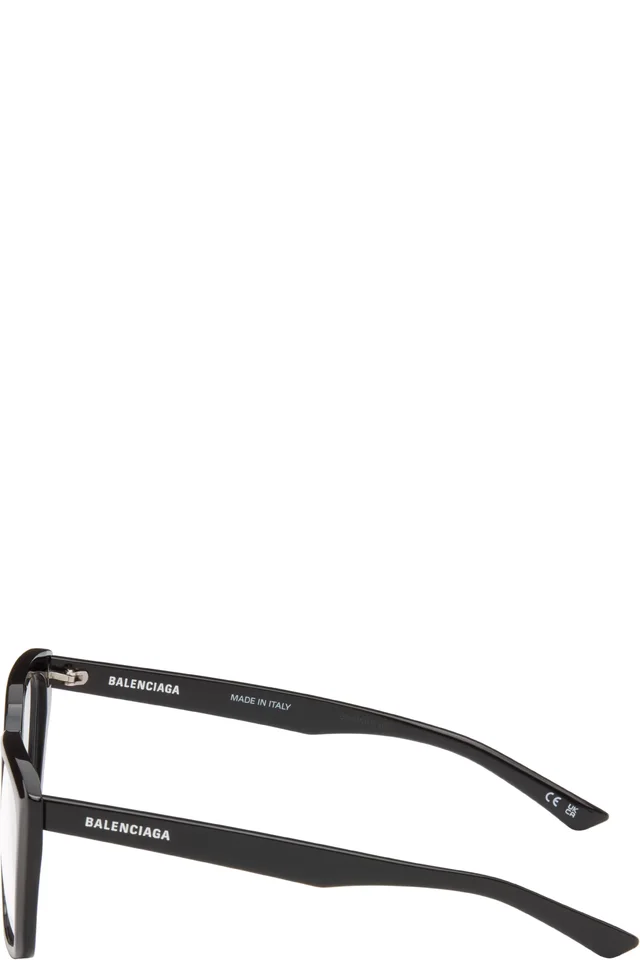 Balenciaga Black Cateye Optical Frame Glasses, photo 3 of 4 from SSENSE