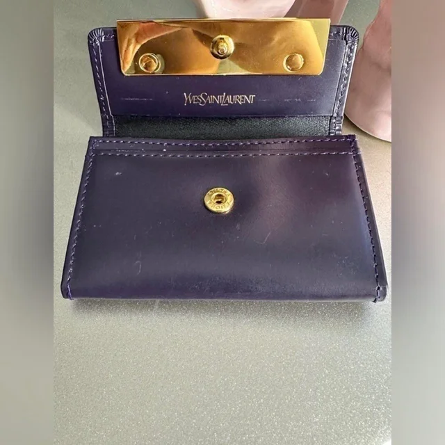 Saint Laurent Women's Cardholders - Purple/Blue in blue|purple from Depop, photo 5 of 9