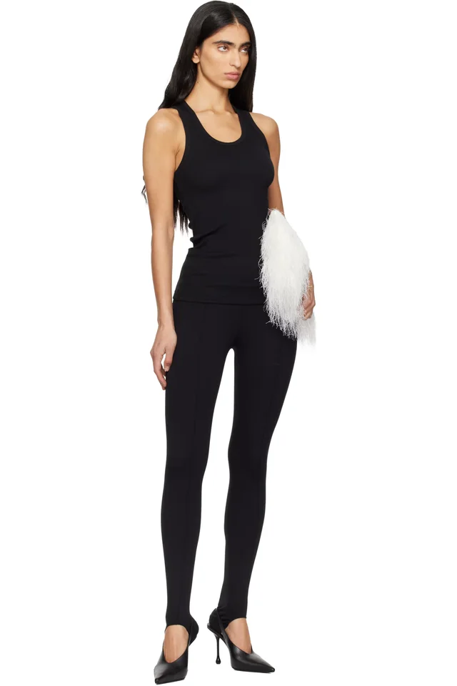 WARDROBE.NYC Black Opaque Stirrup Leggings, photo 4 of 4 from SSENSE