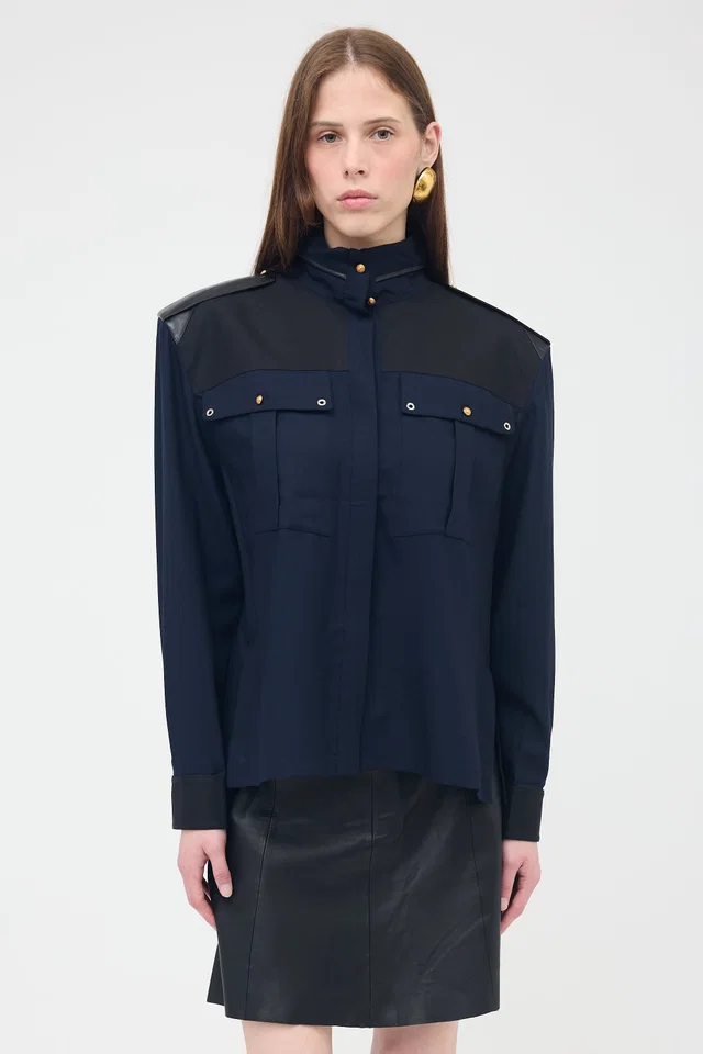 Louis Vuitton Epaulette Shirt in Leather from VSP Consignment